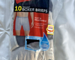 NEW Hanes Men&#39;s Super Value Moisture-Wicking Cotton Boxer Briefs 10pk Si... - $16.82