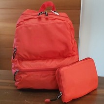 Convertible Backpack Red Folds Pouch Zipper Pocket Rip Stop Travel Light... - $12.74