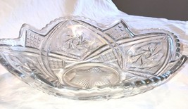 Fruit Bowl Serving Dish Vintage Cut Glass Fancy Round  9 inches wide cir... - $19.98