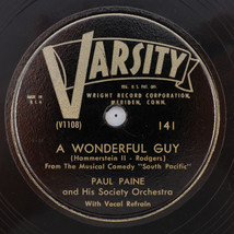 Paul Paine - A Wonderful Guy/I&#39;m Gonna Wash That Man RIght 10&quot; 78 rpm Re... - £47.67 GBP