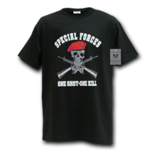 Special Forces One Shot One Kill Tactical Military Graphic Black Men&#39;s T-Shirt  - £17.49 GBP