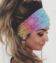 Boho Scrunchy Headband - Hippie Wide Headband - Yoga Headband - £14.47 GBP