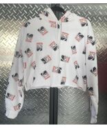 Kodak Cropped Hoodie White All-Over Print Red Lined Hood Women’s Medium ... - €12,68 EUR