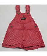 OshKosh B’gosh Vintage Red Striped Overalls Shorts 100% Cotton Toddler S... - €19,03 EUR