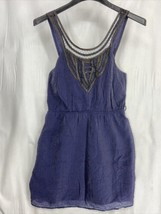 Alya Women&#39;s Size L Purple Lace Trim Sleeveless Top Lined Blouse Elastic Waist - £9.10 GBP