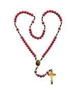 Most Precious Blood of Jesus Christ Rosary Red Glass Beads Catholic - $19.99
