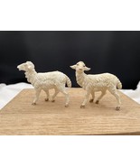 Pair of Nativity Replacement Standing White Sheep Italy Vintage Sheep - £6.20 GBP