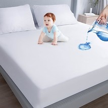 Waterproof, Breathable, Noiseless, Smooth Top, Fitted Sheet Queen With A... - $29.92