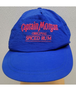 Vintage Captain Morgan Spiced Rum Blue Snapback Hat Cap Nylon Baseball Hat - £9.15 GBP