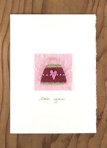 Fuchsia Pink Beaded Love Purse Greeting Card - £9.40 GBP