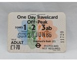 Vintage 1986 London Regional Transport One Day Travelcard Off-Peak Train... - $96.22