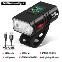 1200LM T6 LED Bike Light USB Rechargeable Lamp MTB Road Bikes Front And Rear Bic - £19.58 GBP