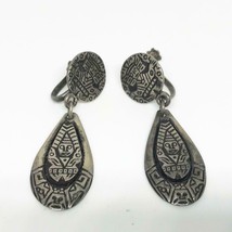 Vintage .925 Sterling Silver Screw On Earrings Mexico - $40.49