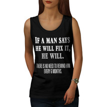 Man Promises Tee Funny Slogan Women Tank Top - £10.22 GBP