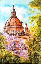 Dibujo original al pastel. Catedral de Jerez, España. Cuadro Jerez. - $176.60 CAD