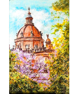 Dibujo original al pastel. Catedral de Jerez, España. Cuadro Jerez. - $2,451.88 MXN