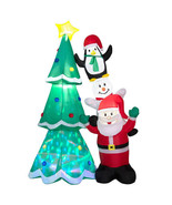 Inflatable Christmas Tree Santa Claus Snowman Penguin 8.7-Ft Outdoor Yar... - £83.70 GBP