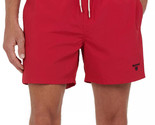 Barbour Men&#39;s Essential Solid 5&quot; Swim Trunks in Raspberry Red-Size Large - £33.69 GBP