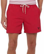 Barbour Men&#39;s Essential Solid 5&quot; Swim Trunks in Raspberry Red-Size Large - £34.28 GBP