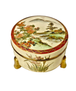 Antique Japanese Satsuma Pottery Jar Vanity Trinket Box - $98.95