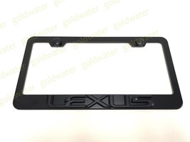 3D (Black) LEXUS Emblem Badge Black Powder Coated Metal License Plate Frame Tag - $23.92