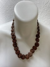 Vintage Mid Century Brown Beaded Necklace MCM Fashion Jewelry Estate Fin... - $19.79
