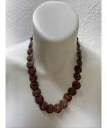 Vintage Mid Century Brown Beaded Necklace MCM Fashion Jewelry Estate Fin... - $27.12 CAD