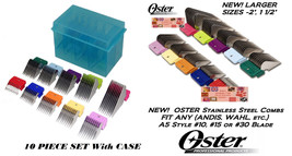 Oster Stainless Steel Attachment Guide Blade 10 Comb Set*Fit A5,Andis Ag Clipper - £79.12 GBP