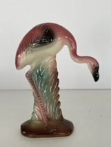 Vintage Pink Flamingo 5”Ceramic Figure MCM Grand Millennial Style - $17.82