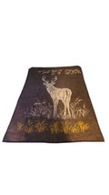 Vintage Biederlack Lodge Hunting Throw Buck Deer Reversible Blanket 71 x 55 - £38.63 GBP
