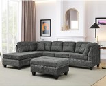 Living Room Furniture Sets,Sectional Sofa With Storage Ottoman,L-Shaped ... - £955.22 GBP