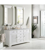 New 60" Cottage White Savannah Double Bathroom Vanity Cabinet- James Martin - $1,849.95