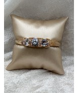 GRAZIANO UNSIGNED ROSE GOLD TONE RHINESTONE CLAMP BRACELET - $28.00