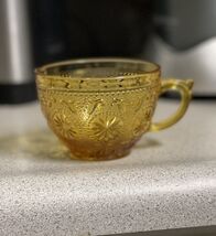 1 Vintage Brockway Glass American Concord Amber Teacup 8oz - $17.00