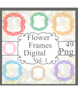 Flower Frames Digital Clipart Vol. 1 - $37.17 MXN