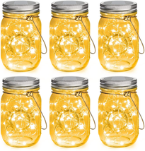 Mlambert Mason Jar Solar Lights 30 Leds, 6 Pack Hanging Solar Lights Out... - $44.71