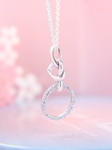 Mother&#39;s Day Release 925 Sterling Silver Knotted Heart Necklace Pendant  - £16.35 GBP