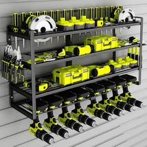 Power Tool Organizer-8 Drill Holder Wall Mount,4 Layer Heavy Duty Metal Power To - £84.72 GBP