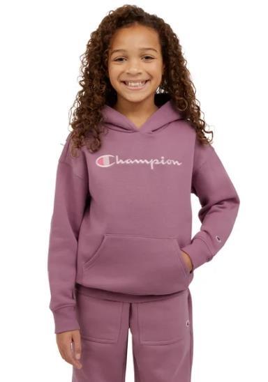 Champion Boys Girls Hoodie Purple Kangaroo Pocket Midweight Drop Shoulde... - $32.99
