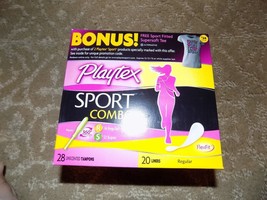 Playtex Sport Combo 28 Unscented Tampons + 20 Liners Regular New - £11.64 GBP