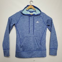 Adidas Women&#39;s Ultimate Hoodie Sweatshirt Blue Climawarm Thumb Holes Small  - £7.91 GBP