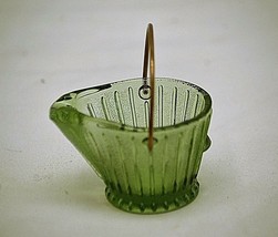 Old Vintage 1960s CCC Avocado Green Glass Coal Hod Scuttle Bucket Ashtray Tool - £6.32 GBP