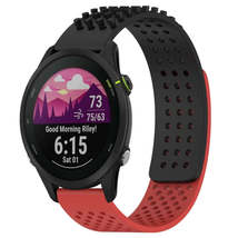 For Garmin Forerunner 255 22mm Holes Breathable 3D Dots Silicone Watch Band(Blac - £3.15 GBP