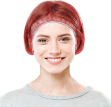 100 Pack Red Disposable Nylon Hair Nets 28&quot; /w Elastic Edge Mesh - £14.49 GBP