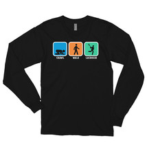 Crawl Walk Lacrosse Shirt Funny Player Coach Gift Idea Tee Long sleeve t-shirt - £23.72 GBP