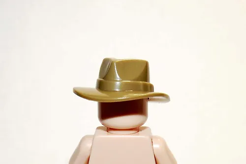 PAPBRIKS Light Brown Cowboy Fedora Hat for Collection Rare Minifigures - £2.70 GBP