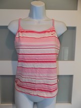 NIKE ALL FAVORITE Strappy Pink Striped Tank Top Size L Women&#39;s - $18.00