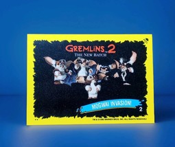 Gremlins 2 Vintage 1990 Topps Sticker Card #2 Mogwai Invasion! Green Bor... - $5.00