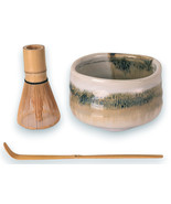 Traditional Brown Earth Ceramic Japanese Matcha Green Tea Bowl Whisk &amp; S... - €34,31 EUR