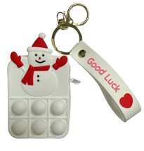 Push Popper Snowman Zipper Bag Keychain 3&quot;x2.5&quot; - $12.86